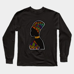 Afro African Pattern, Black Pride Long Sleeve T-Shirt